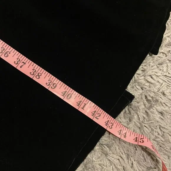 Kay Unger Formal Black Silk Blend Velvet Maxi Skirt High Back Slit Size 4